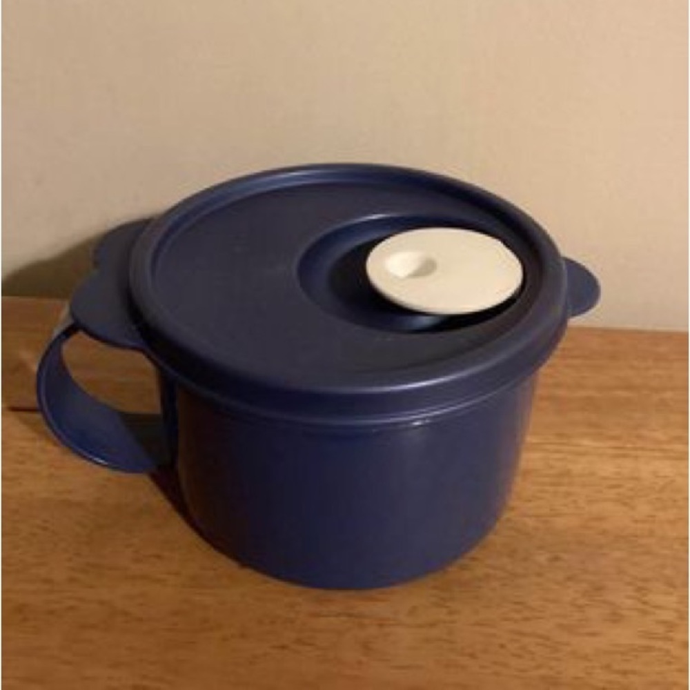 Vintage Tupperware 3155 Soup Cup 16 Oz. Bowl Microwave Blue Vented Lid U…